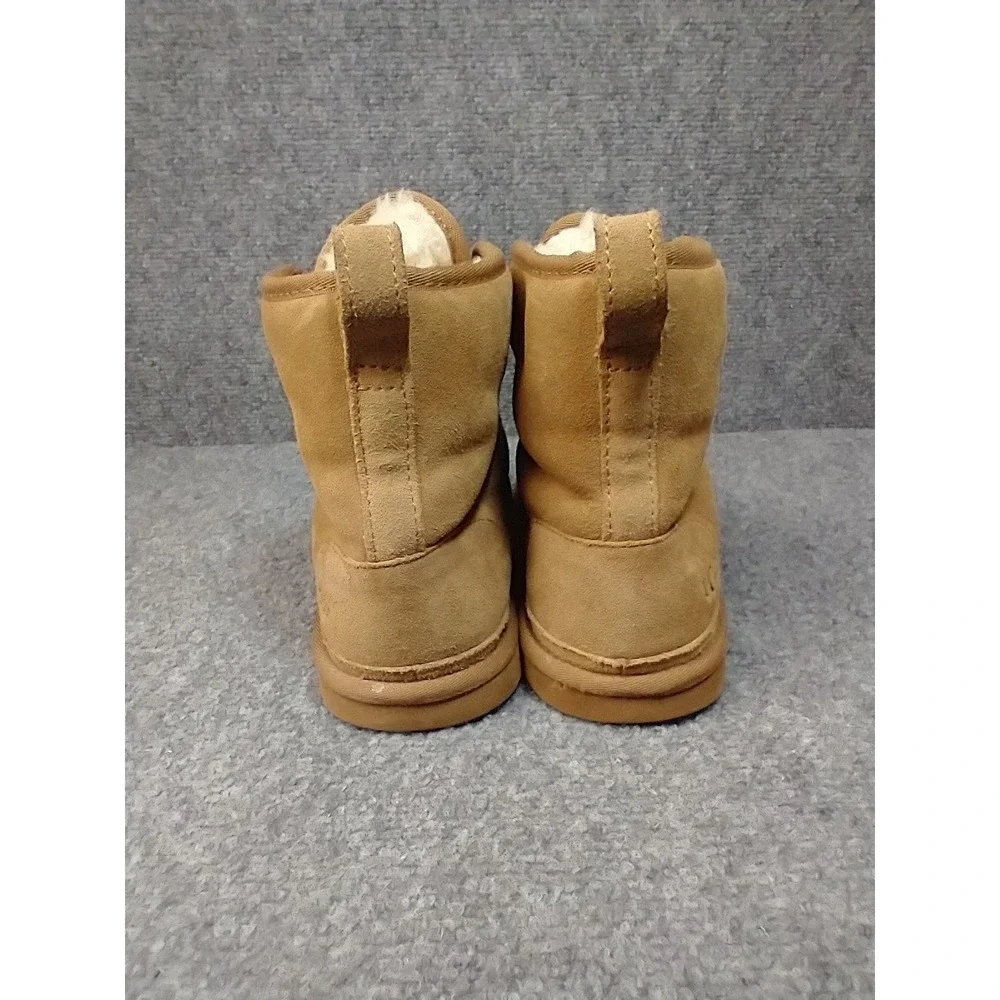 UGG Harkley Mens 9 Mid Top Fleece Lined Suede Boots Tan Brown 1016472